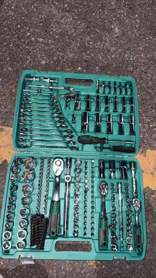 216PCS 工業級ソケットレンチセット,クロムバナジウム鋼,72T ラチェットハンドル,マルチドライブ (1/4", 3/8", 1/2") 自動車用・家庭用ツールキット